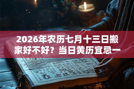 2026年农历七月十三日搬家好不好?当日黄历宜忌一览查询 2026年农历七月十三日搬家好不好?当日黄历宜忌一览查询