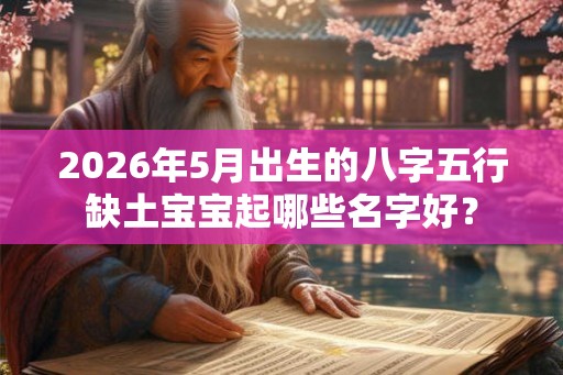 2026年5月出生的八字五行缺土宝宝起哪些名字好？