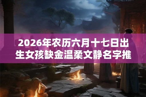 2026年农历六月十七日出生女孩缺金温柔文静名字推荐。