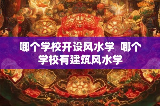 哪个学校开设风水学  哪个学校有建筑风水学