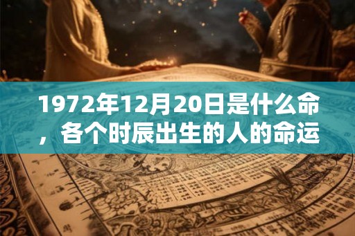 1972年12月20日是什么命，各个时辰出生的人的命运