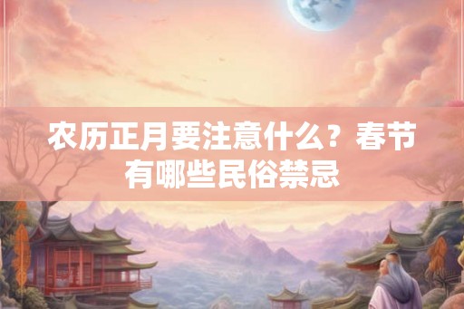农历正月要注意什么？春节有哪些民俗禁忌