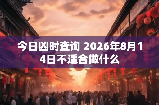 今日凶时查询 2026年8月14日不适合做什么 今日凶时查询 2026年8月14日不适合做什么