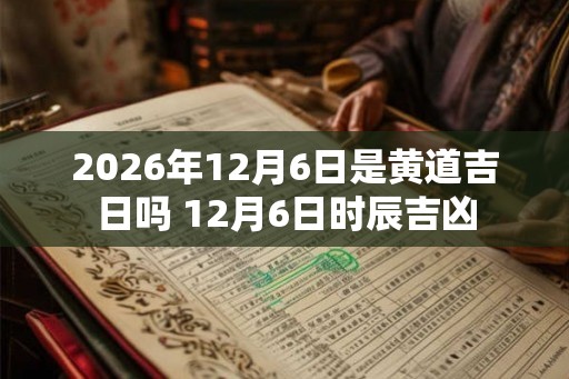 2026年12月6日是黄道吉日吗 12月6日时辰吉凶