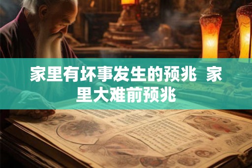 家里有坏事发生的预兆 家里大难前预兆 家里有坏事发生的预兆 家里大难前预兆