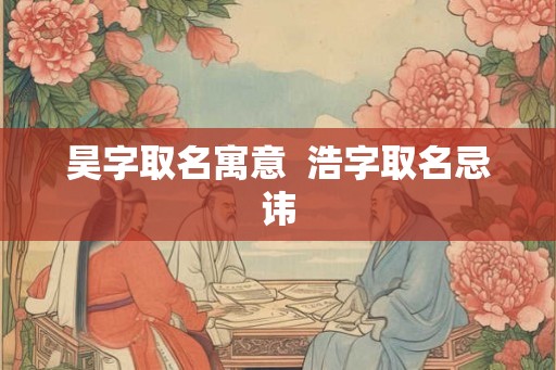 昊字取名寓意 浩字取名忌讳 昊字取名寓意 浩字取名忌讳