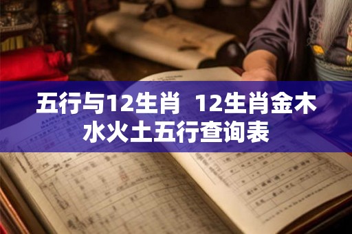 五行与12生肖  12生肖金木水火土五行查询表