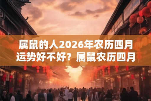 属鼠的人2026年农历四月运势好不好？属鼠农历四月生好吗？