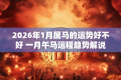 2026年1月属马的运势好不好 一月午马运程趋势解说