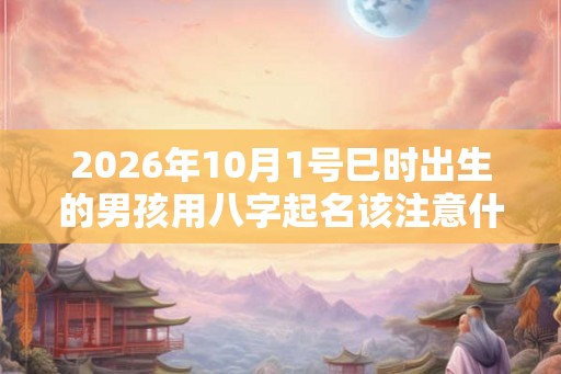 2026年10月1号巳时出生的男孩用八字起名该注意什么