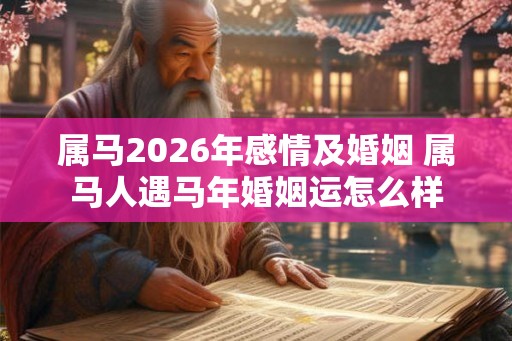 属马2026年感情及婚姻 属马人遇马年婚姻运怎么样 属马2026年感情及婚姻 属马人遇马年婚姻运怎么样