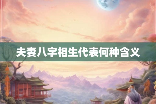 夫妻八字相生代表何种含义 夫妻八字相生代表何种含义