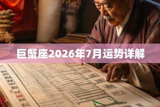 巨蟹座2026年7月运势详解 巨蟹座2026年7月运势详解