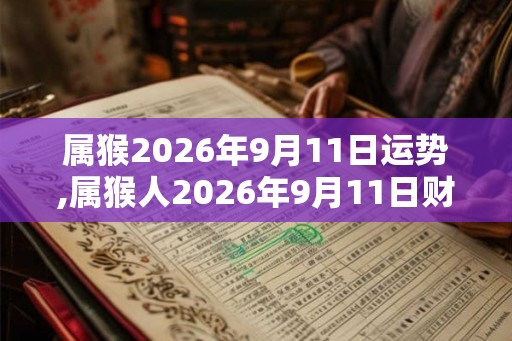 属猴2026年9月11日运势,属猴人2026年9月11日财运,生肖猴2026年9月11日运势