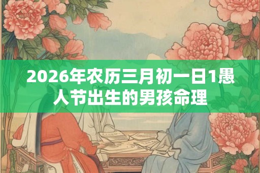 2026年农历三月初一日1愚人节出生的男孩命理
