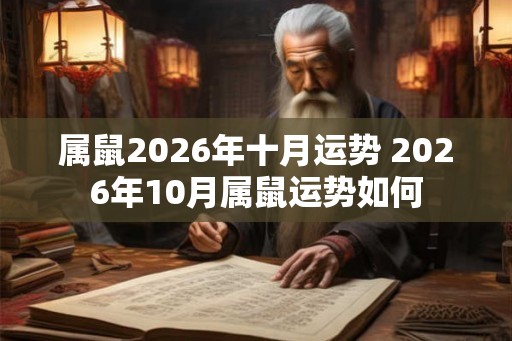属鼠2026年十月运势 2026年10月属鼠运势如何