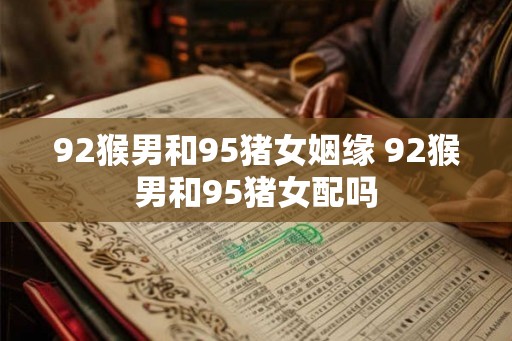 92猴男和95猪女姻缘 92猴男和95猪女配吗