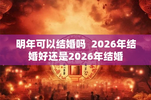 明年可以结婚吗  2026年结婚好还是2026年结婚