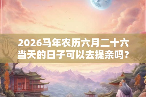 2026马年农历六月二十六当天的日子可以去提亲吗？
