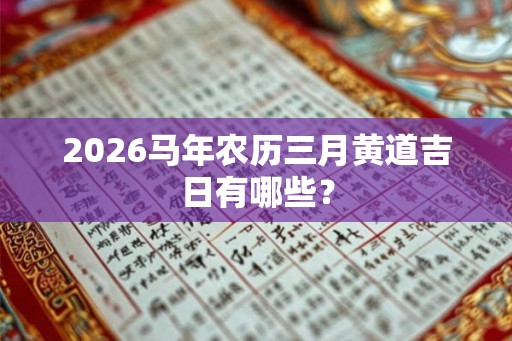 2026马年农历三月黄道吉日有哪些？