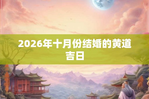 2026年十月份结婚的黄道吉日