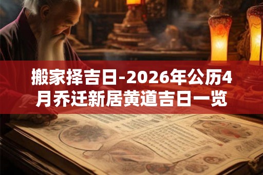 搬家择吉日-2026年公历4月乔迁新居黄道吉日一览