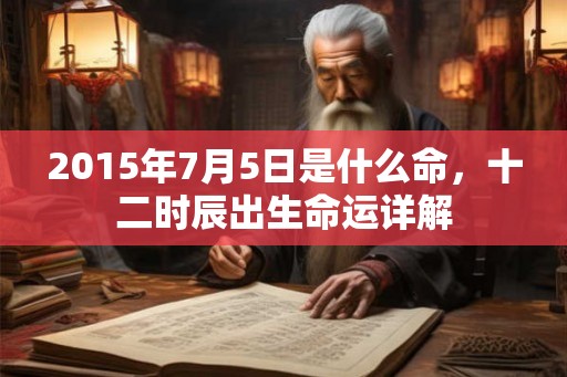 2015年7月5日是什么命，十二时辰出生命运详解