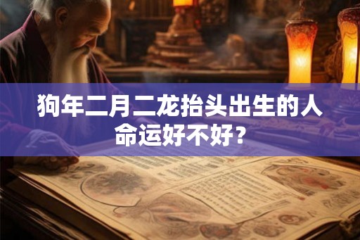 狗年二月二龙抬头出生的人命运好不好？
