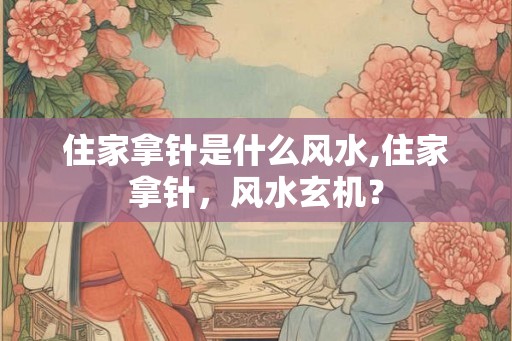 住家拿针是什么风水,住家拿针，风水玄机？