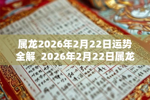 属龙2026年2月22日运势全解  2026年2月22日属龙今日运势