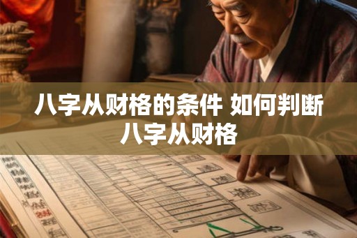 八字从财格的条件 如何判断八字从财格
