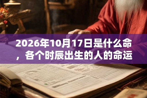2026年10月17日是什么命，各个时辰出生的人的命运