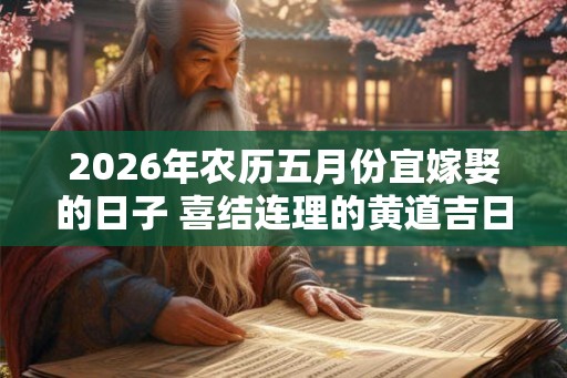 2026年农历五月份宜嫁娶的日子 喜结连理的黄道吉日