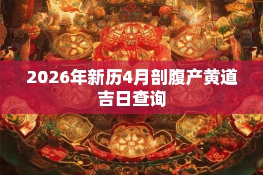 2026年新历4月剖腹产黄道吉日查询