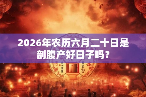 2026年农历六月二十日是剖腹产好日子吗？