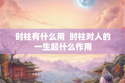 时柱有什么用  时柱对人的一生起什么作用