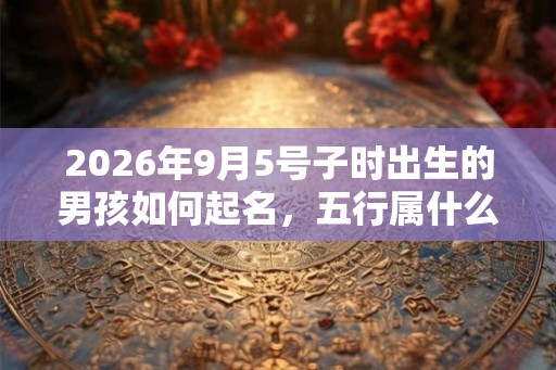 2026年9月5号子时出生的男孩如何起名，五行属什么