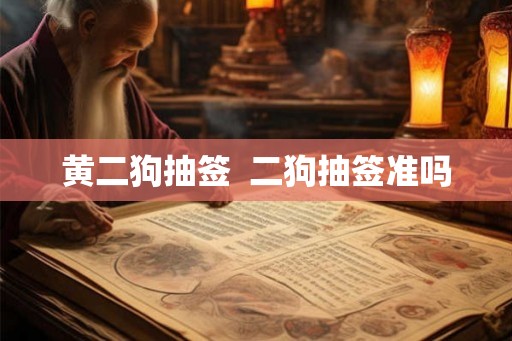 黄二狗抽签  二狗抽签准吗