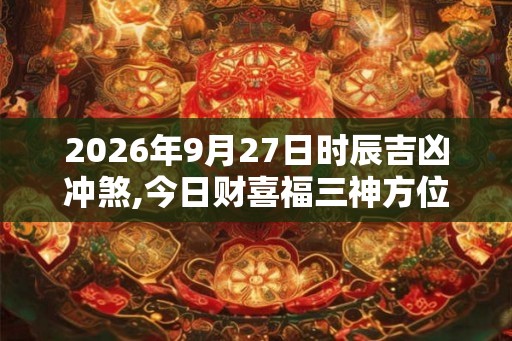 2026年9月27日时辰吉凶冲煞,今日财喜福三神方位查询