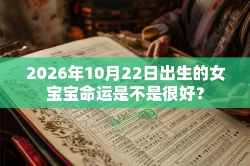 2026年10月22日出生的女宝宝命运是不是很好？