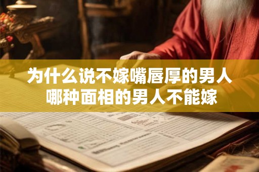 为什么说不嫁嘴唇厚的男人 哪种面相的男人不能嫁