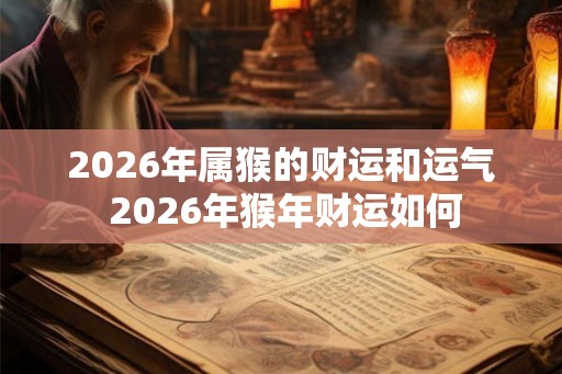 2026年属猴的财运和运气 2026年猴年财运如何