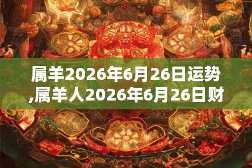 属羊2026年6月26日运势,属羊人2026年6月26日财运,生肖羊2026年6月26日运势