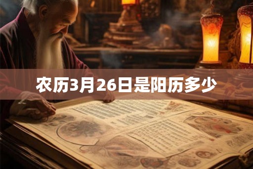 农历3月26日是阳历多少