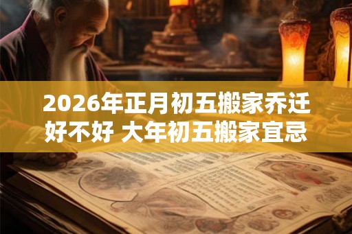 2026年正月初五搬家乔迁好不好 大年初五搬家宜忌