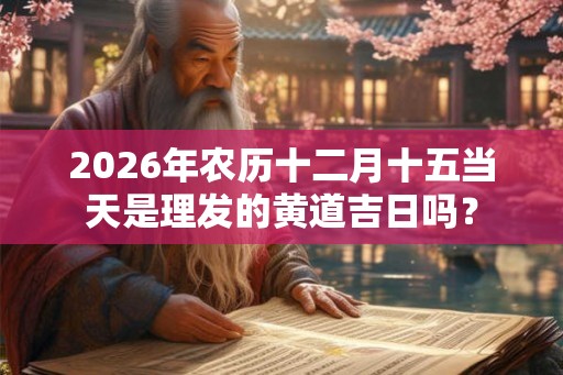 2026年农历十二月十五当天是理发的黄道吉日吗？