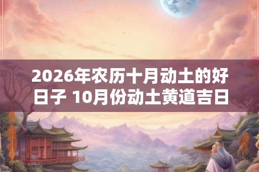 2026年农历十月动土的好日子 10月份动土黄道吉日