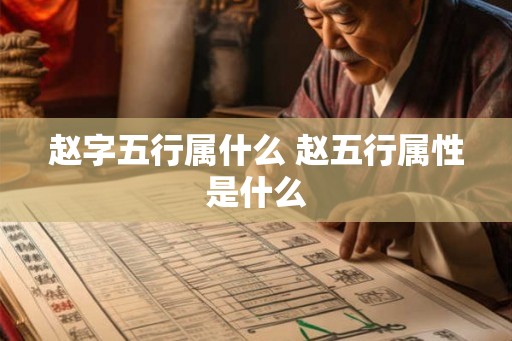 赵字五行属什么 赵五行属性是什么
