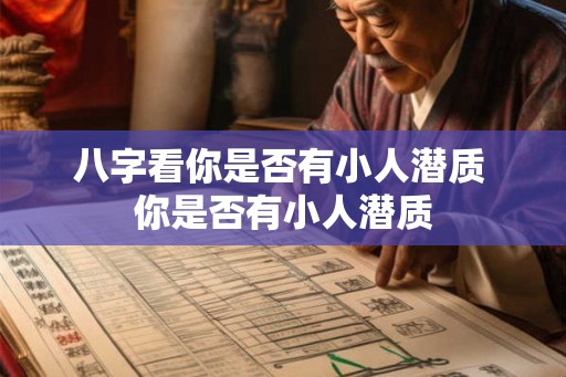 八字看你是否有小人潜质 你是否有小人潜质