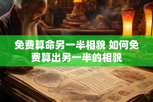 免费算命另一半相貌 如何免费算出另一半的相貌 免费算命另一半相貌 如何免费算出另一半的相貌